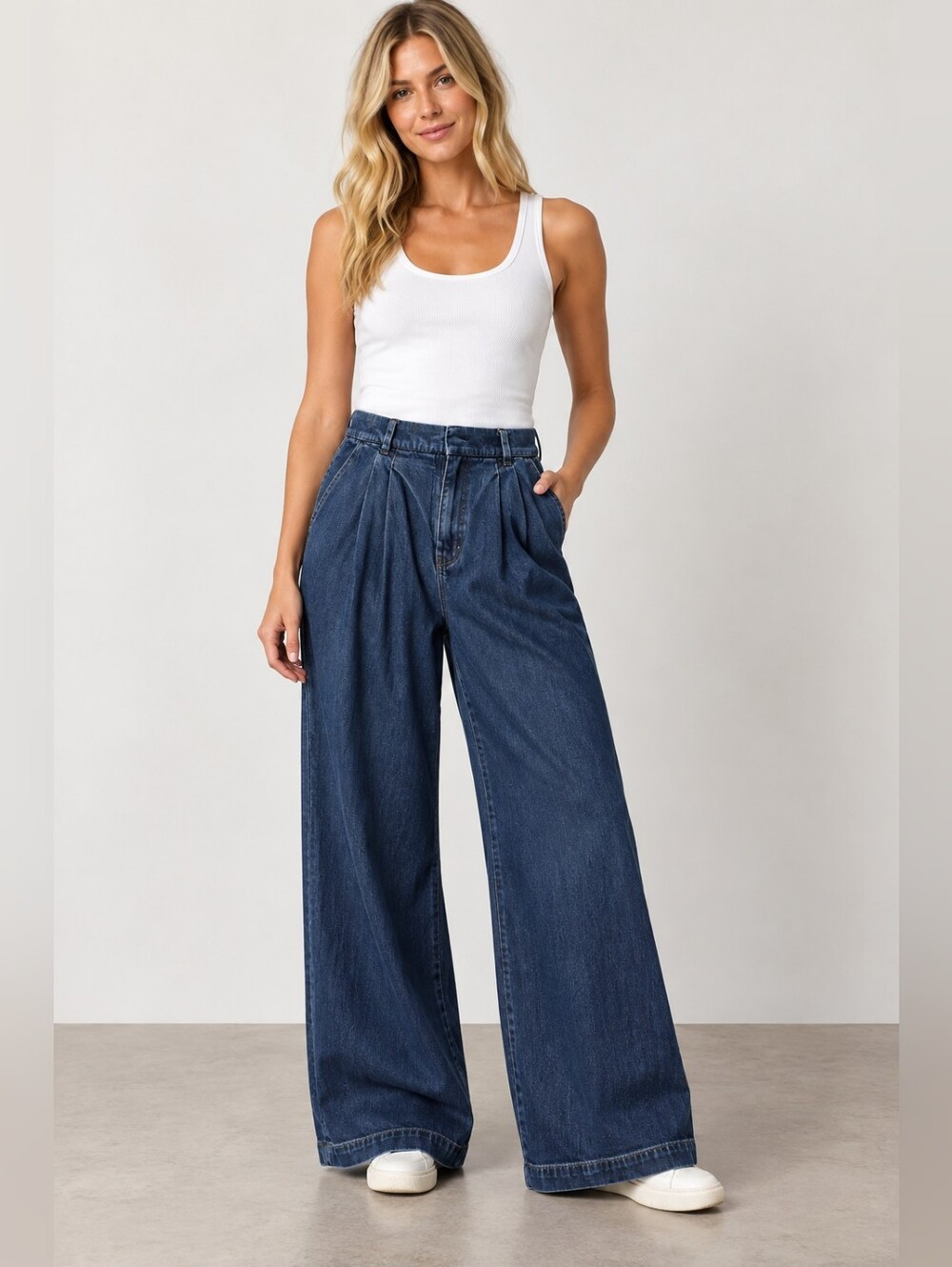 AMERICAN EAGLE TROUSER WIDE LEG PLEATED STRETCH JEANS SIZE 6
